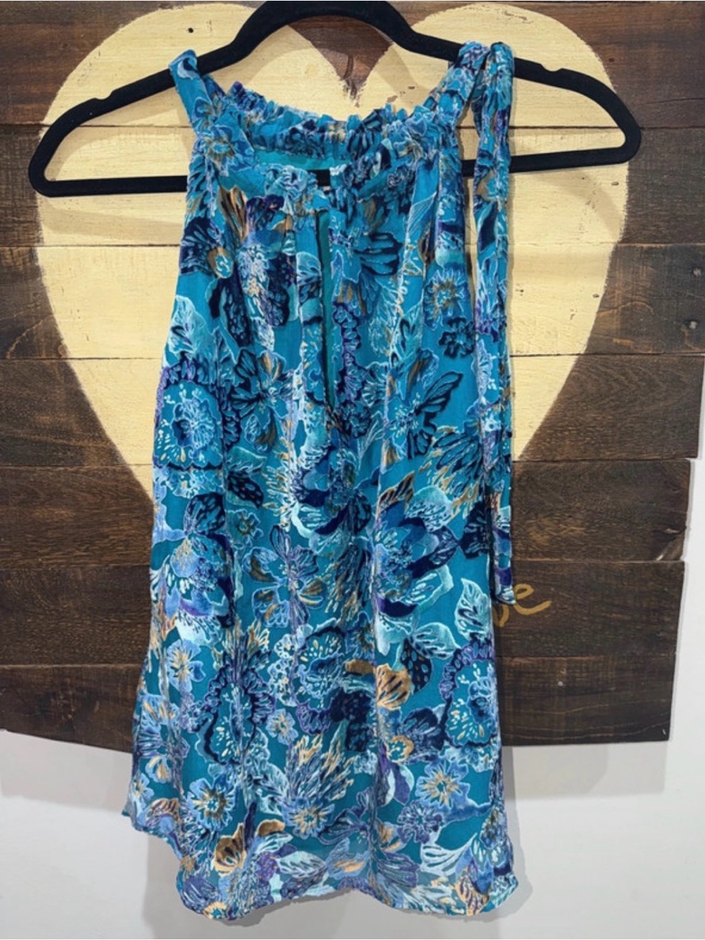 Velvet Burnout Silk-Blend Top XS